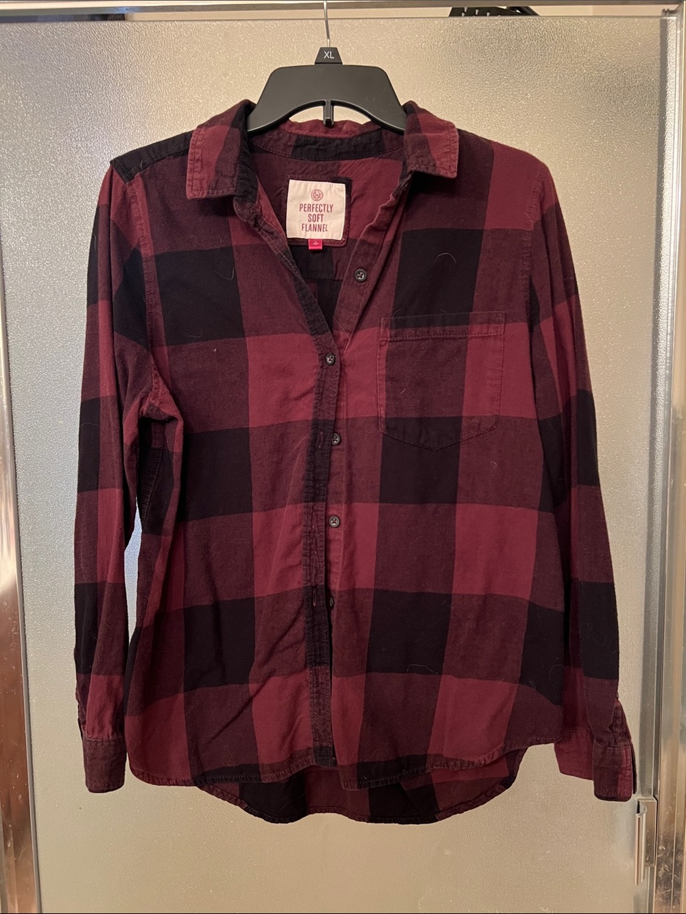 SO Purple and Black Plaid Button-Down Shirt